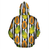 Papaya Design Pattern Zip Up Hoodie
