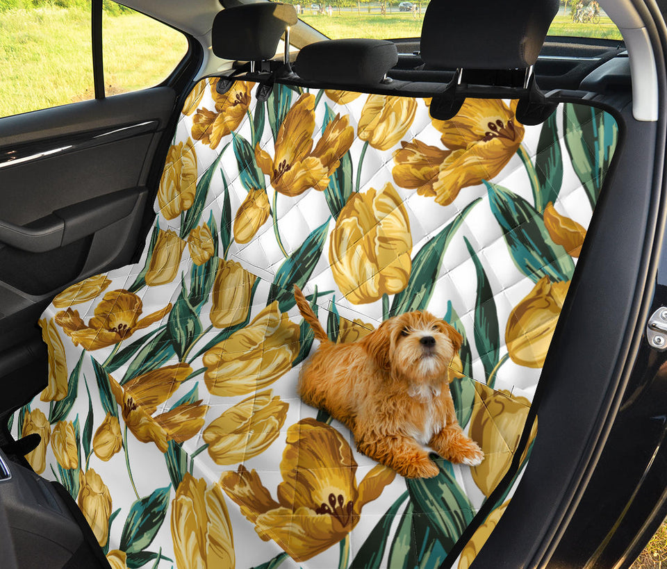 Yellow Tulips Pattern Dog Car Seat Covers