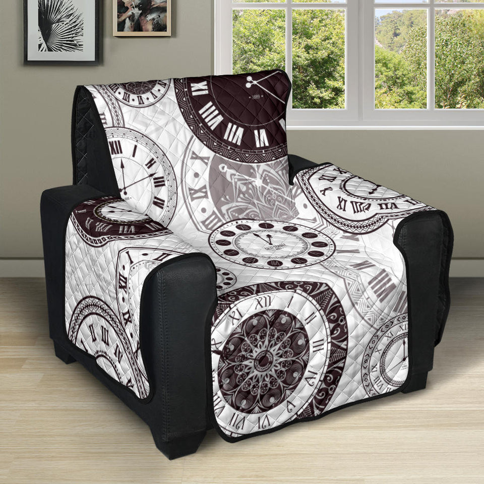Classic vintage clock pattern Recliner Cover Protector