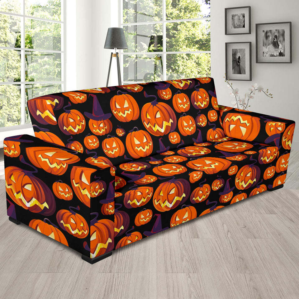 Halloween Pumpkin Pattern Sofa Slipcover