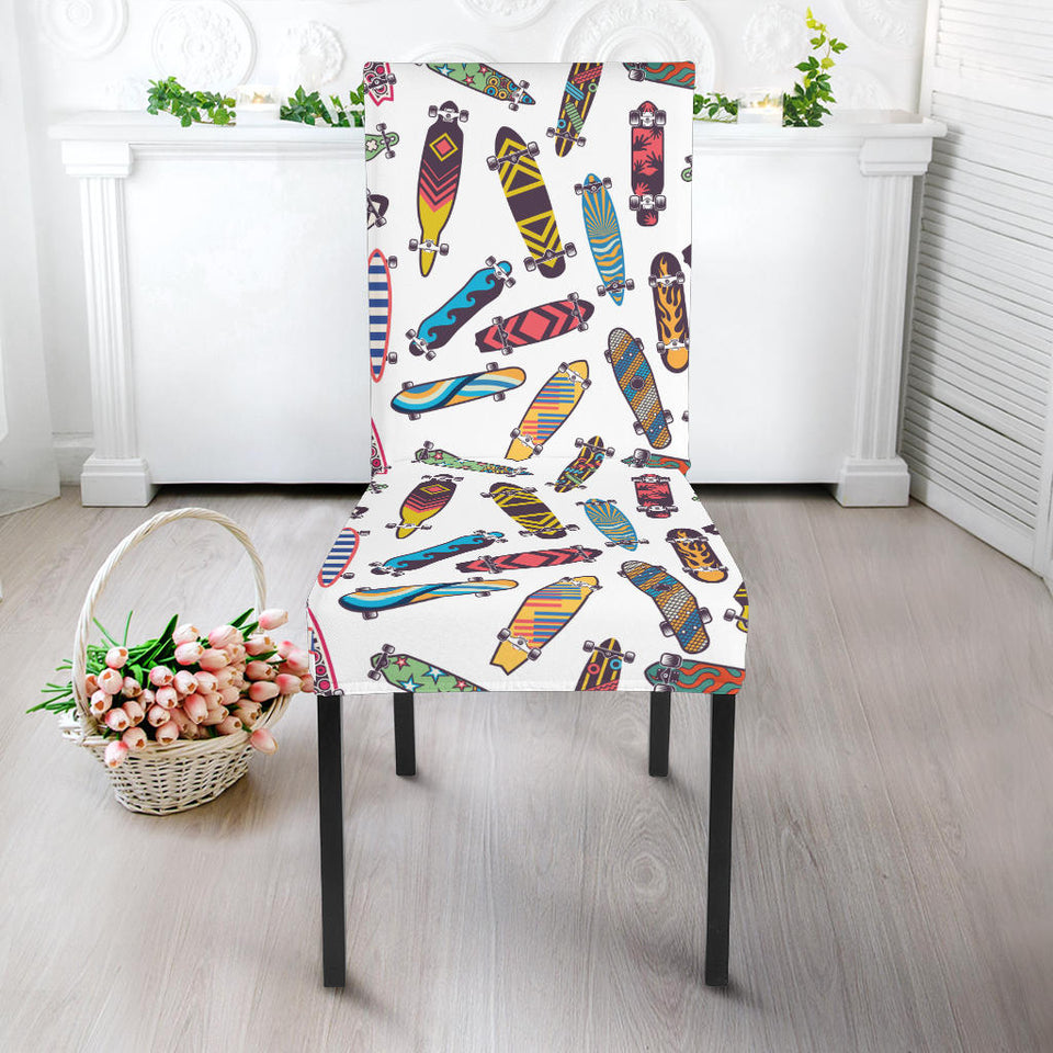 Skate Board Pattern Print Design 05 Dining Chair Slipcover