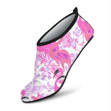 Pink Flamingo Flower Pattern Aqua Shoes