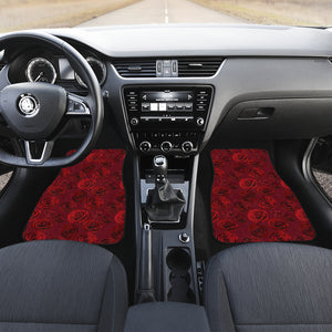 Rose Pattern Print Design 03 Front and Back Car Mats