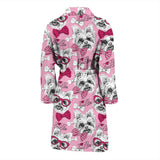 Yorkshire Terrier Pattern Print Design 03 Men's Bathrobe