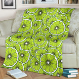 Slices Of Lime Design Pattern Premium Blanket