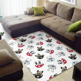 French Bulldog Cup Paw Pattern Area Rug
