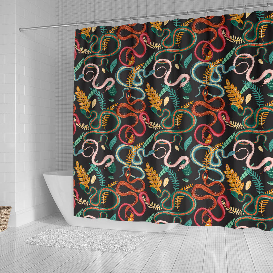 Colorful Snake Plant Pattern Shower Curtain Fulfilled In US