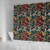 Colorful Snake Plant Pattern Shower Curtain Fulfilled In US