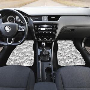 Cute French Bulldog Head Pattern Front Car Mats