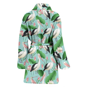 Pelican Pattern Print Design 01 Women's Bathrobe