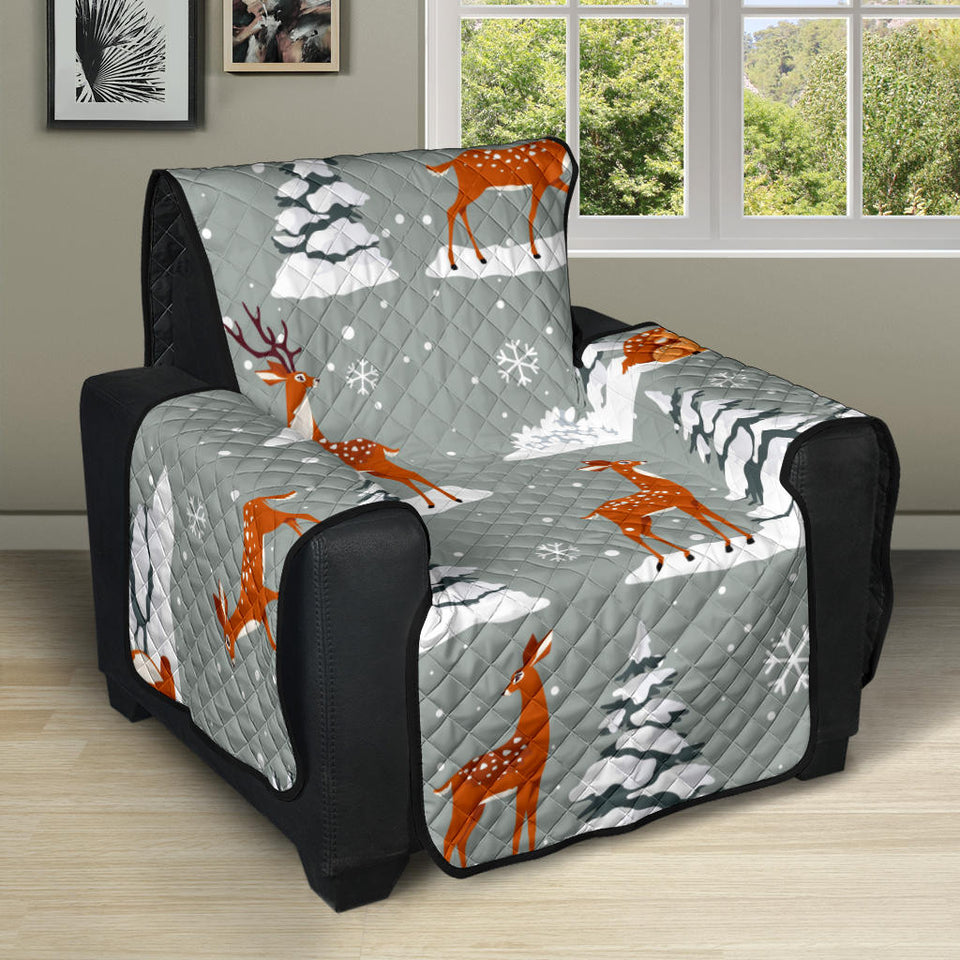 Beautiful deers Winter Christmas Recliner Cover Protector