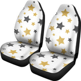 Hand Drawn Gold Black Star Pattern  Universal Fit Car Seat Covers