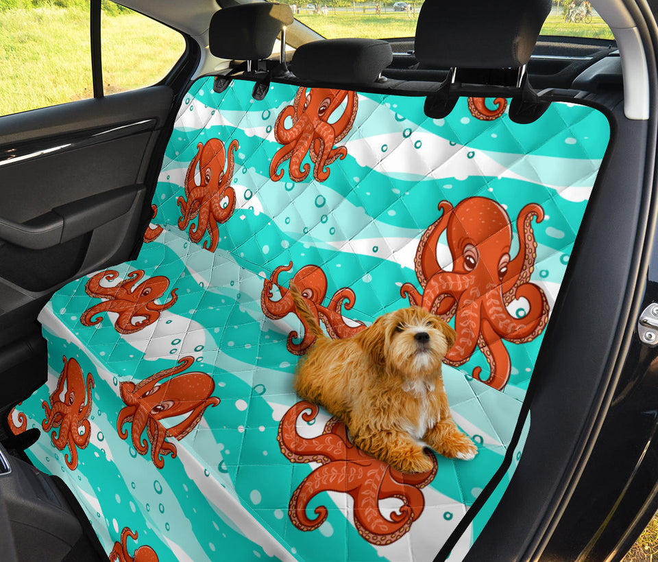 Octopuses Sea Wave Background Dog Car Seat Covers