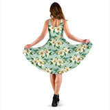 Hummingbird Pattern Print Design 01 Sleeveless Midi Dress