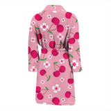 Cherry Flower Pattern Pink Background Men'S Bathrobe