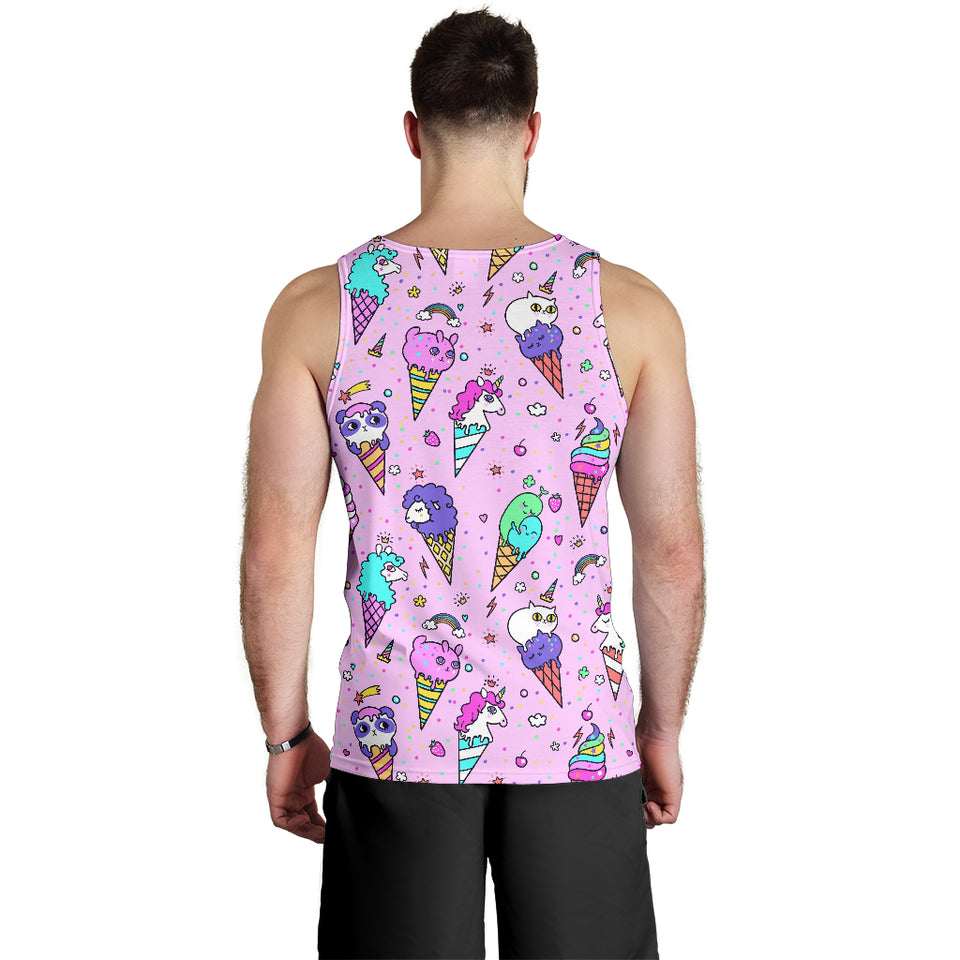 Cute ice cream cone animal pattern Men Tank Top