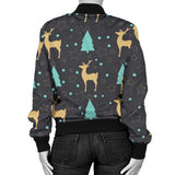 Deers Star Tree Pattern Women'S Bomber Jacket