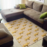 Rhino Yellow Theme Pattern Area Rug