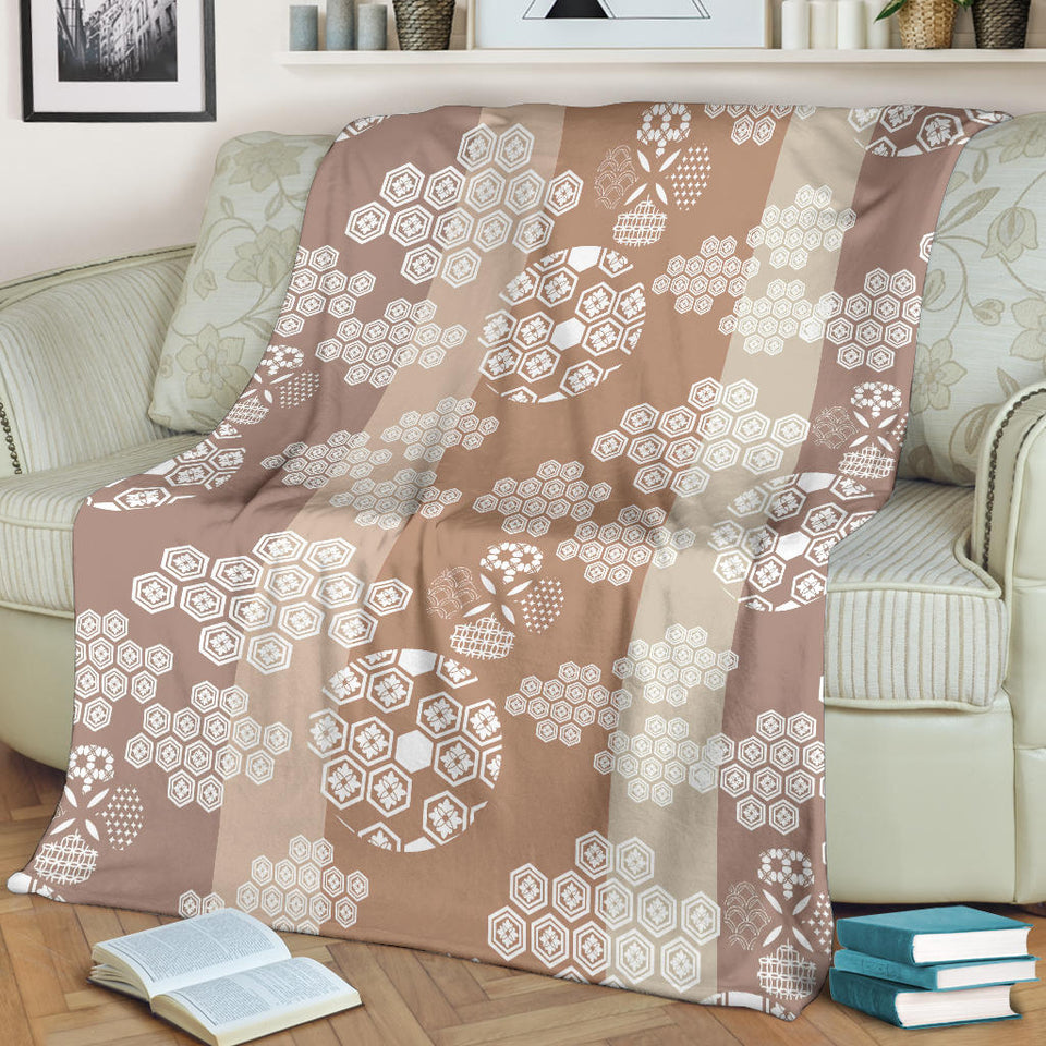 Beautiful Hexagon Japanese  Pattern Premium Blanket