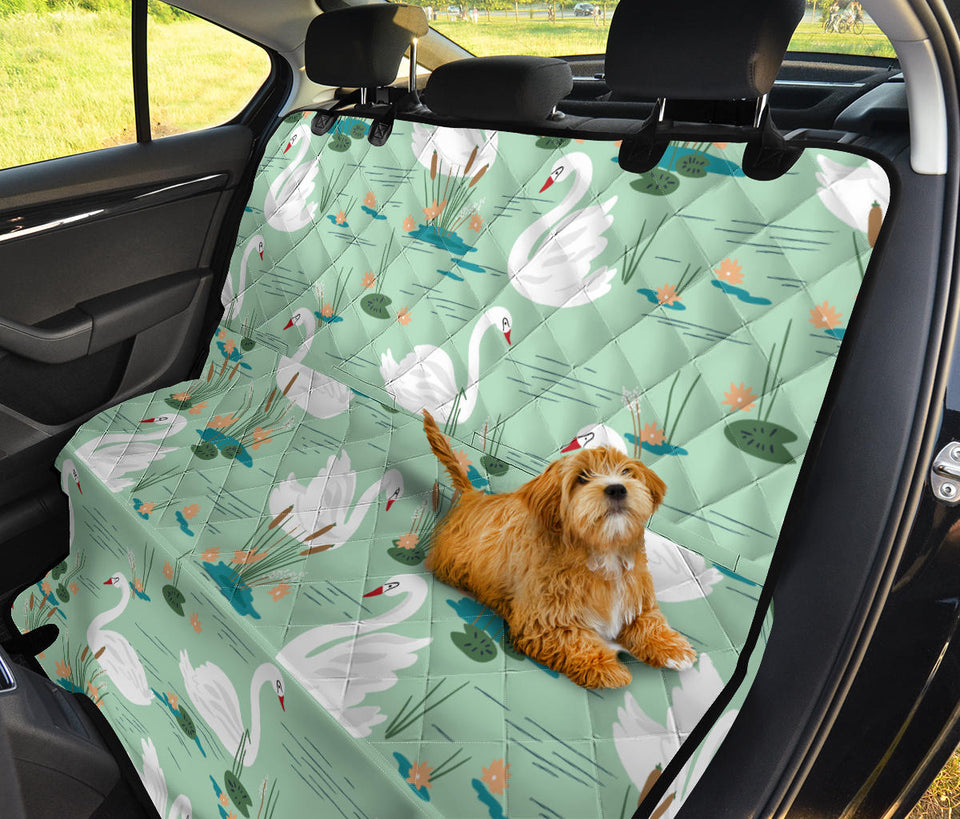 White Swan Lake Pattern Dog Car Seat Covers