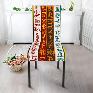 Egypt Hieroglyphics Pattern Print Design 01 Dining Chair Slipcover