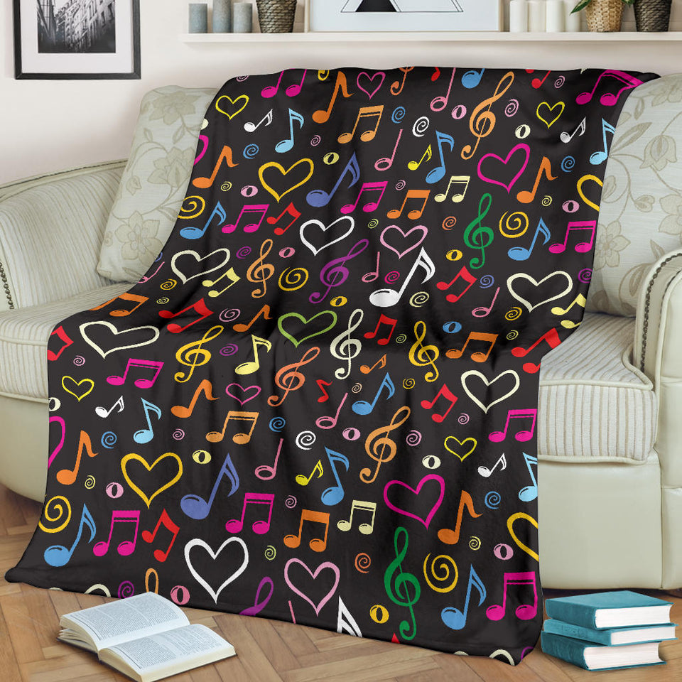 Music Notes Pattern Print Design 02 Premium Blanket