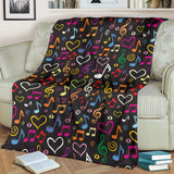 Music Notes Pattern Print Design 02 Premium Blanket