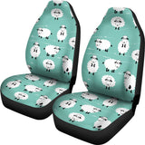 Cute Sheep Green Background  Universal Fit Car Seat Covers