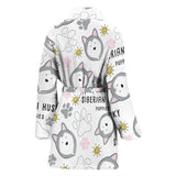 Siberian Husky Design Pattern Women'S Bathrobe