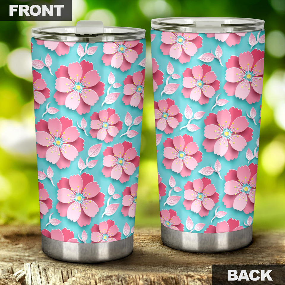 3D Sakura Cherry Blossom Pattern Tumbler