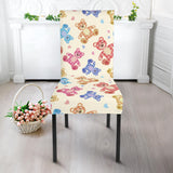 Teddy Bear Pattern Print Design 05 Dining Chair Slipcover