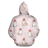 Cute Shiba Inu Dog Apple Pattern Zip Up Hoodie
