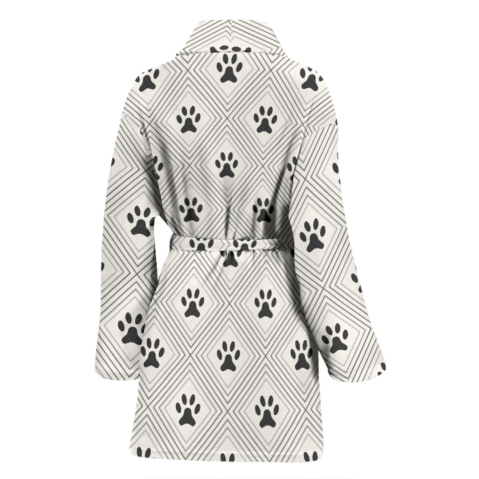 Dog Paws Pattern Print Design 03 Women's Bathrobe