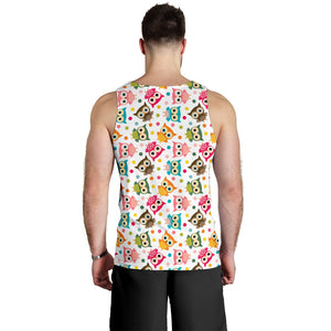 Color cute owl pattern Men Tank Top