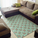 Hippopotamus Pattern Print Design 02 Area Rug
