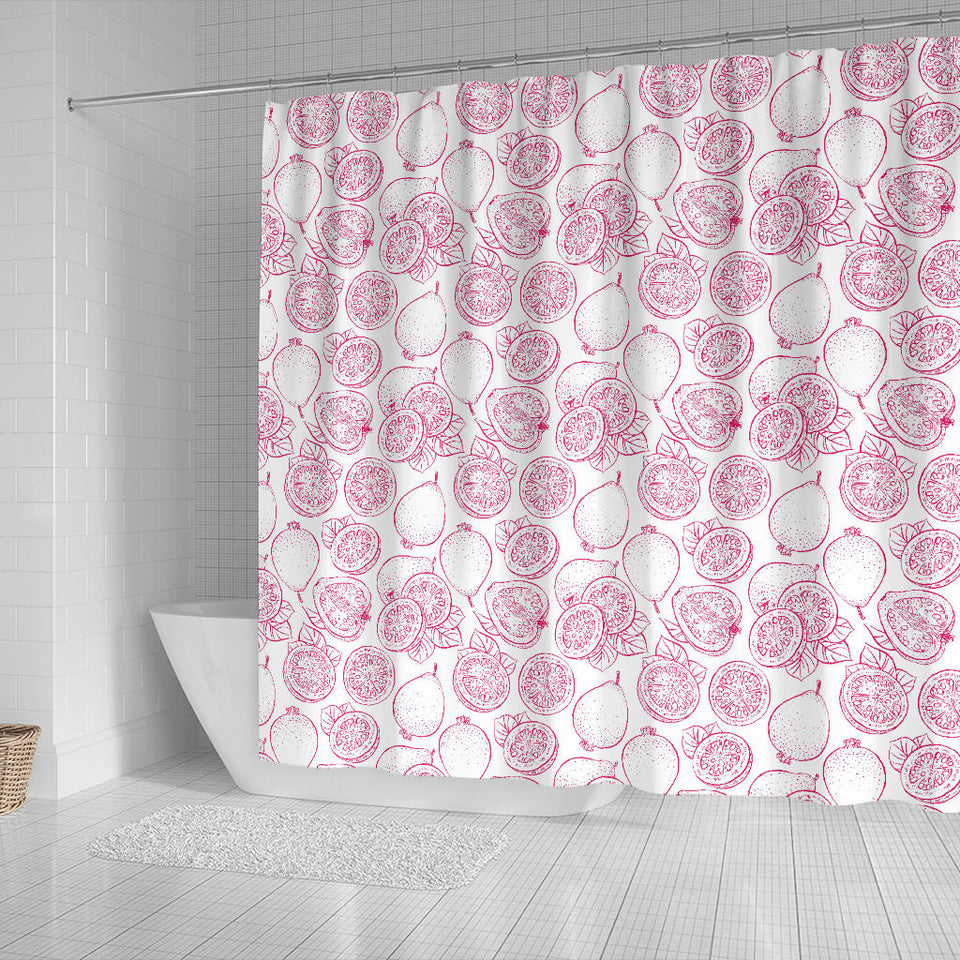 Sketch Guava Pattern Shower Curtain Fulfilled In US