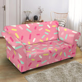 Pink Donut Glaze Candy Pattern Loveseat Couch Slipcover