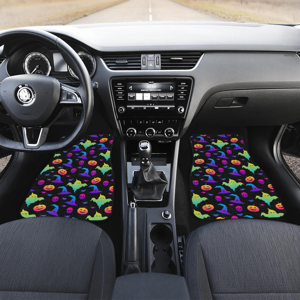 Colorful Halloween Background Front Car Mats