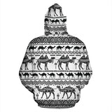 Camel Polynesian Tribal Pattern Zip Up Hoodie