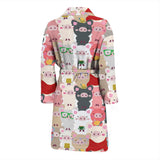 Pig Pattern Print Design 02 Men's Bathrobe