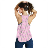 Lavender pattern pink background Women Racerback Tank Top