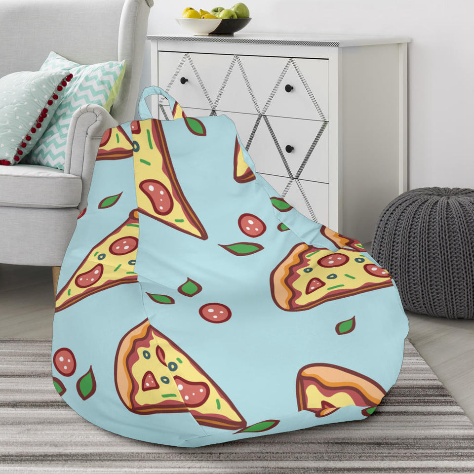 Hand Drawn Pizza Blue Background Bean Bag Cover