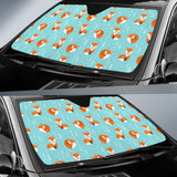 Fox Pattern Blue B Ackground Car Sun Shade