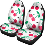 Cherry Pattern White Background Universal Fit Car Seat Covers