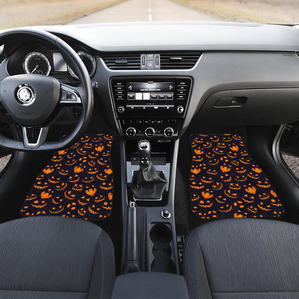 Halloween Pattern Pumpkin Background Front Car Mats