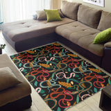 Colorful Snake Plant Pattern Area Rug