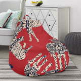 Zebra Abstract Red Background Bean Bag Cover