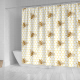 Bee Honeycomb Seamless Design Pattern Shower Curtain Fulfilled In US