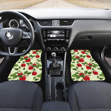 Red Apples Leaves Pattern Front And Back Car Mats