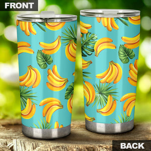 Banana Palm Leaves Pattern Background Tumbler